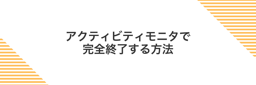 アクティビティモニタで完全終了する方法