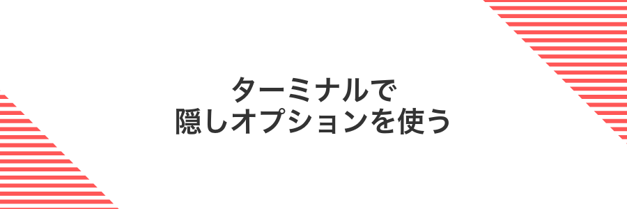 ターミナルで隠しオプションを使う