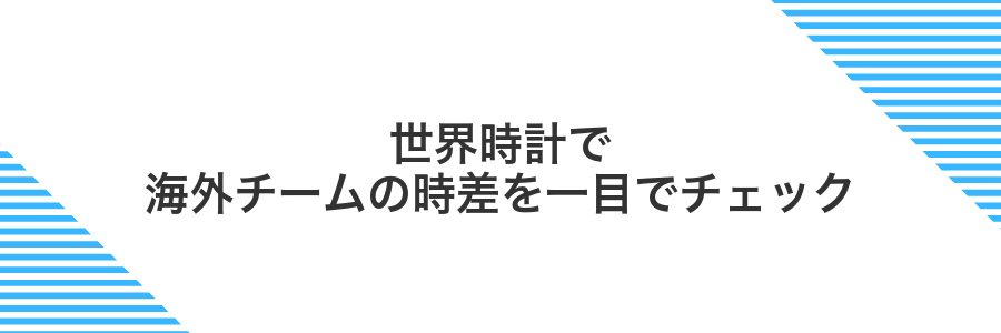 世界時計で海外チームの時差を一目でチェック