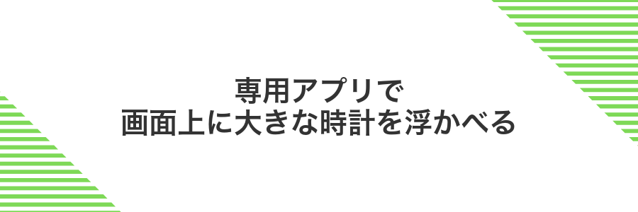 専用アプリで画面上に大きな時計を浮かべる