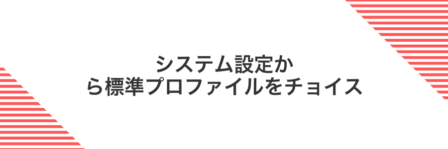 システム設定から標準プロファイルをチョイス