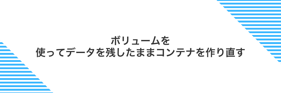 ボリュームを使ってデータを残したままコンテナを作り直す