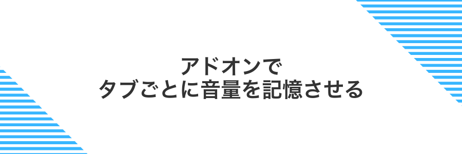 アドオンでタブごとに音量を記憶させる