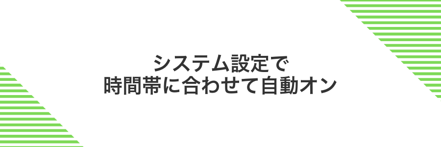 システム設定で時間帯に合わせて自動オン
