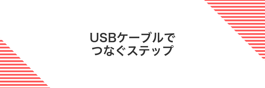 USBケーブルでつなぐステップ