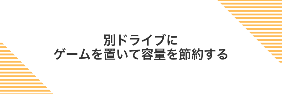 別ドライブにゲームを置いて容量を節約する