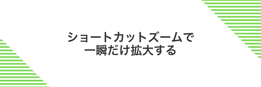 ショートカットズームで一瞬だけ拡大する