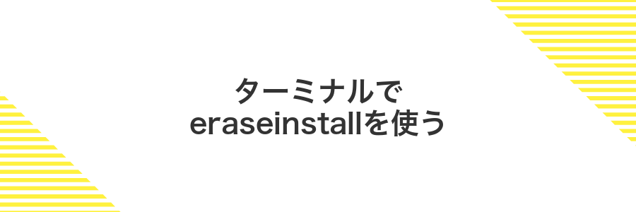 ターミナルでeraseinstallを使う
