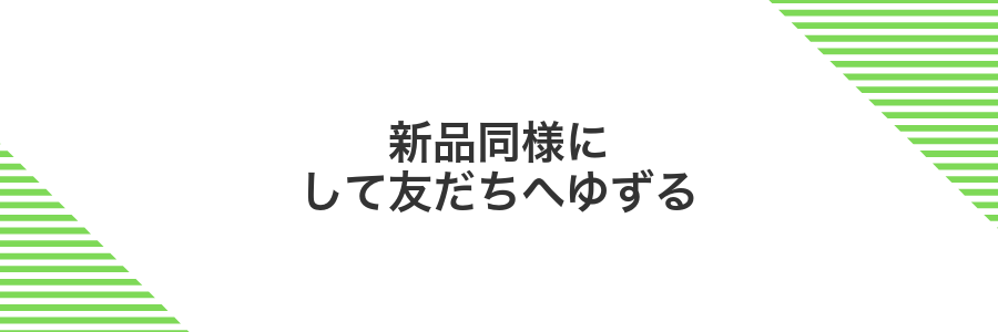 新品同様にして友だちへゆずる