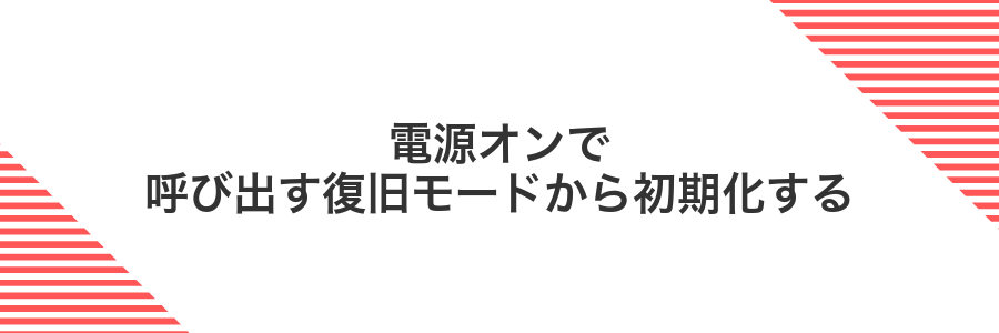 電源オンで呼び出す復旧モードから初期化する