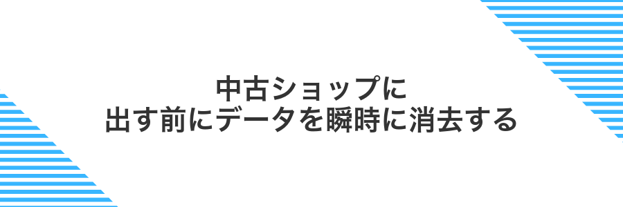 中古ショップに出す前にデータを瞬時に消去する
