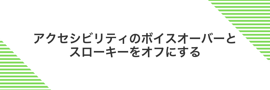 アクセシビリティのボイスオーバーとスローキーをオフにする