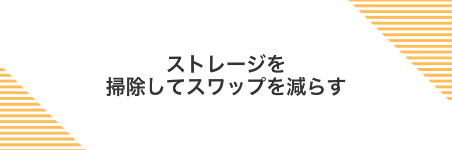 ストレージを掃除してスワップを減らす