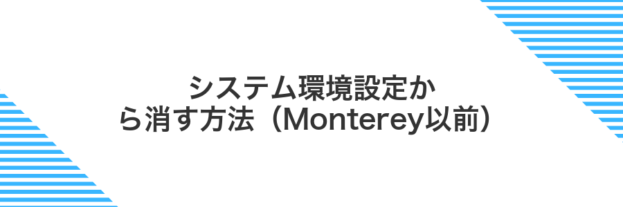 システム環境設定から消す方法(Monterey以前)