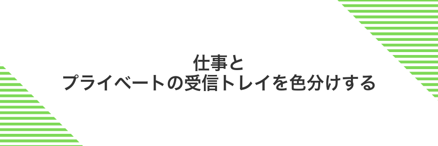 仕事とプライベートの受信トレイを色分けする