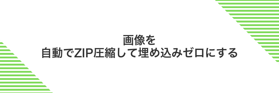 画像を自動でZIP圧縮して埋め込みゼロにする