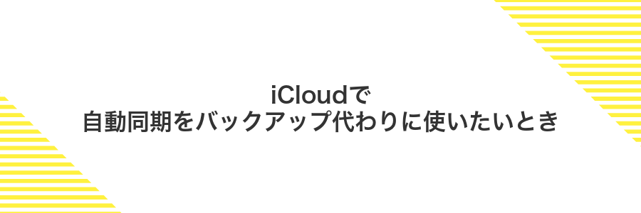 iCloudで自動同期をバックアップ代わりに使いたいとき