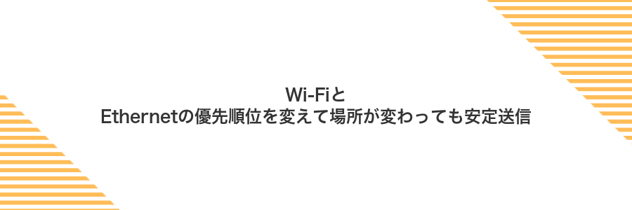 Wi-FiとEthernetの優先順位を変えて場所が変わっても安定送信