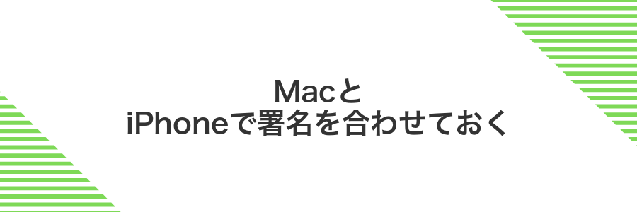 MacとiPhoneで署名を合わせておく