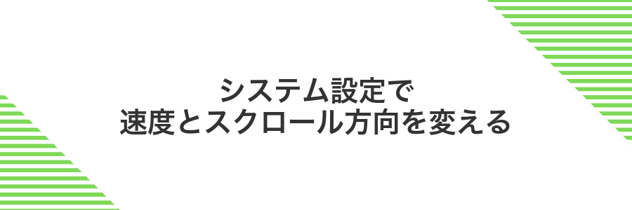 システム設定で速度とスクロール方向を変える