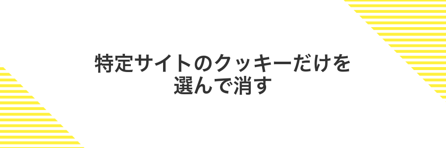 特定サイトのクッキーだけを選んで消す