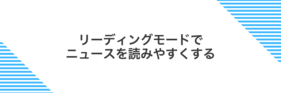 リーディングモードでニュースを読みやすくする