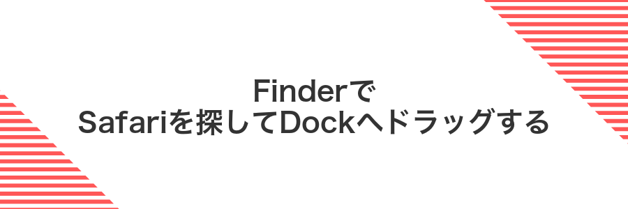 FinderでSafariを探してDockへドラッグする