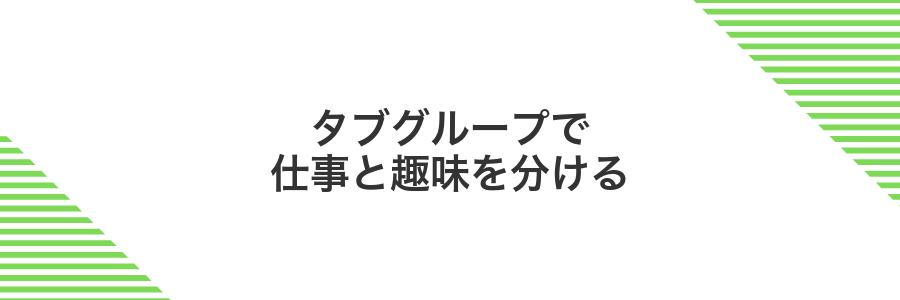 タブグループで仕事と趣味を分ける