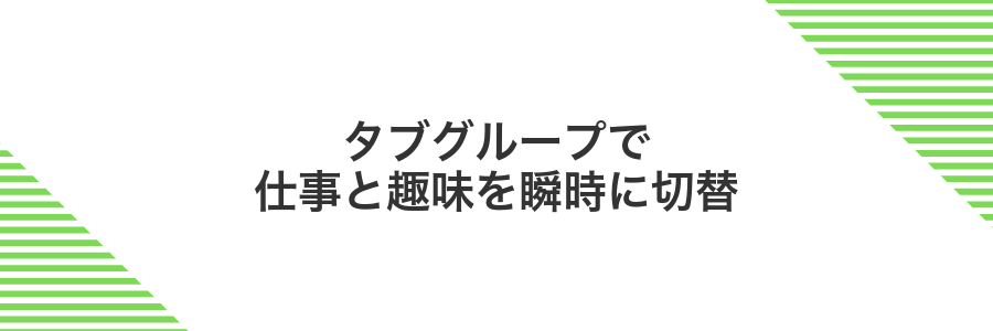 タブグループで仕事と趣味を瞬時に切替