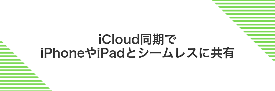 iCloud同期でiPhoneやiPadとシームレスに共有