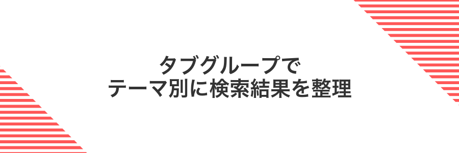 タブグループでテーマ別に検索結果を整理