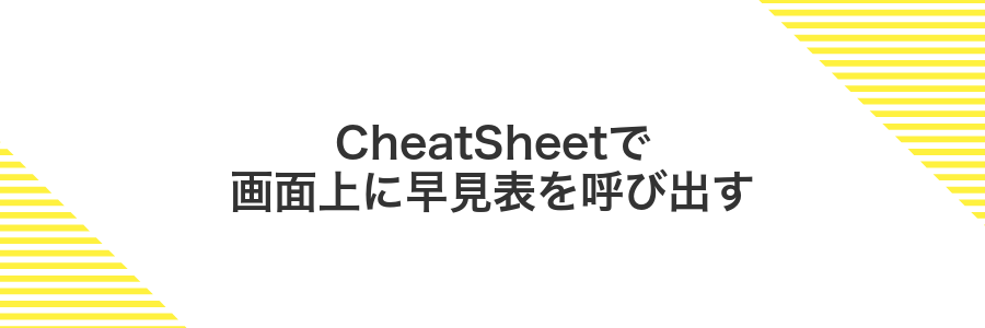 CheatSheetで画面上に早見表を呼び出す