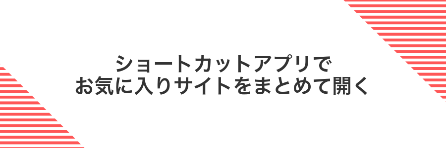 ショートカットアプリでお気に入りサイトをまとめて開く
