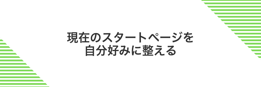 現在のスタートページを自分好みに整える