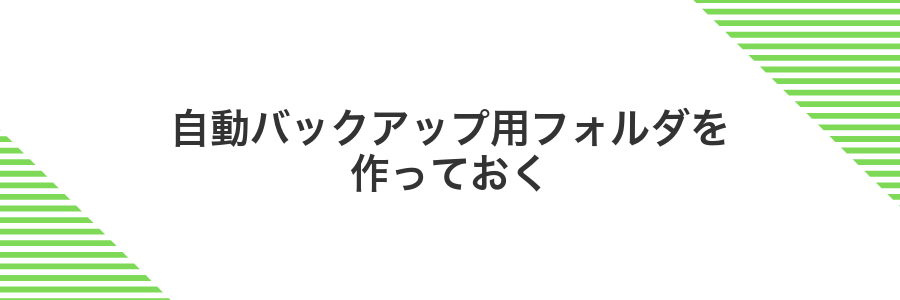 自動バックアップ用フォルダを作っておく