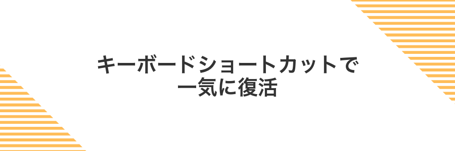 キーボードショートカットで一気に復活