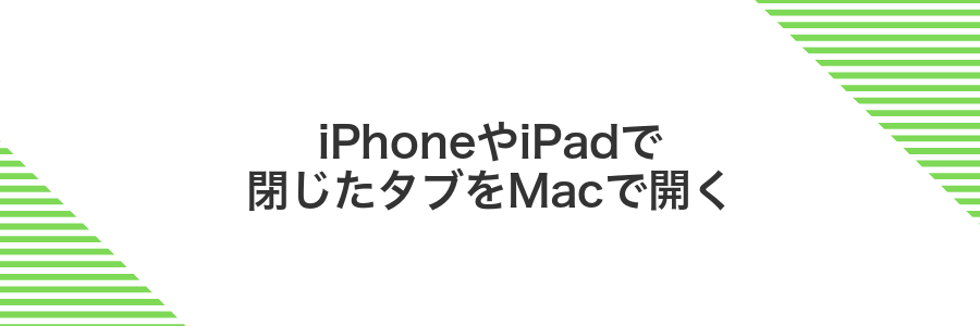 iPhoneやiPadで閉じたタブをMacで開く