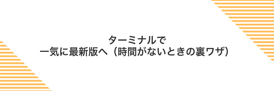 ターミナルで一気に最新版へ(時間がないときの裏ワザ)