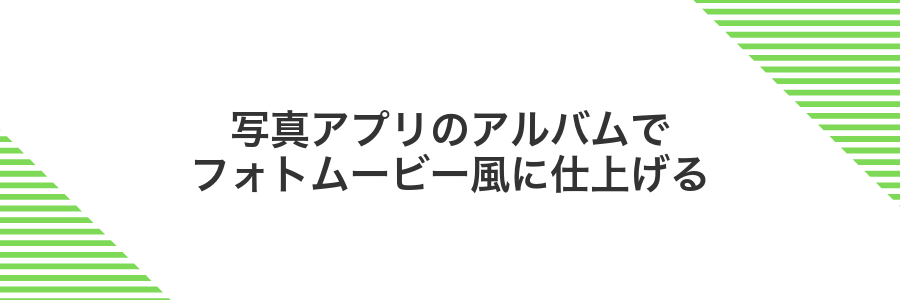 写真アプリのアルバムでフォトムービー風に仕上げる