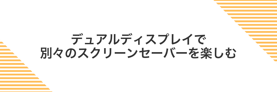 デュアルディスプレイで別々のスクリーンセーバーを楽しむ