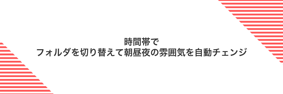 時間帯でフォルダを切り替えて朝昼夜の雰囲気を自動チェンジ