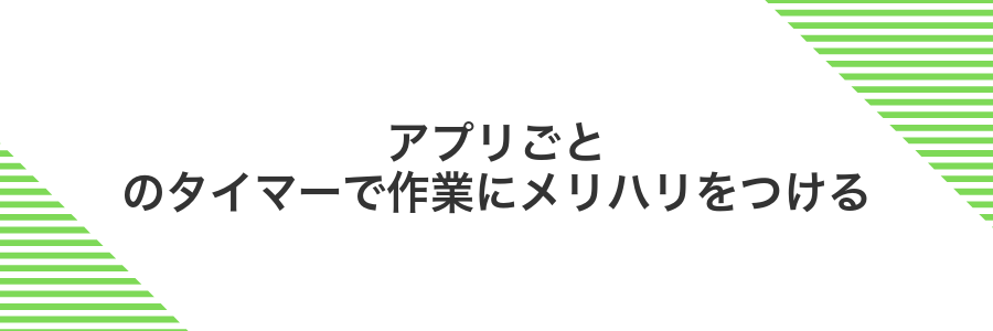 アプリごとのタイマーで作業にメリハリをつける