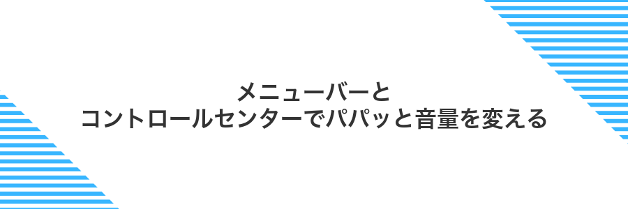 メニューバーとコントロールセンターでパパッと音量を変える