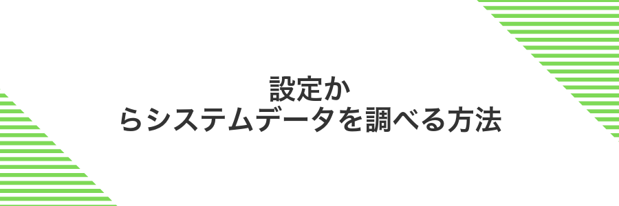 設定からシステムデータを調べる方法