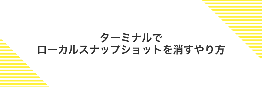 ターミナルでローカルスナップショットを消すやり方
