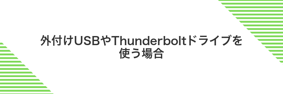 外付けUSBやThunderboltドライブを使う場合