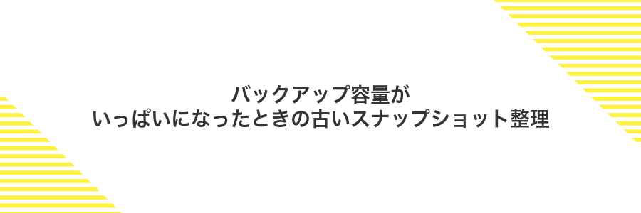 バックアップ容量がいっぱいになったときの古いスナップショット整理