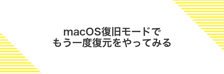 macOS復旧モードでもう一度復元をやってみる