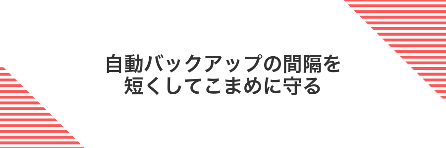自動バックアップの間隔を短くしてこまめに守る