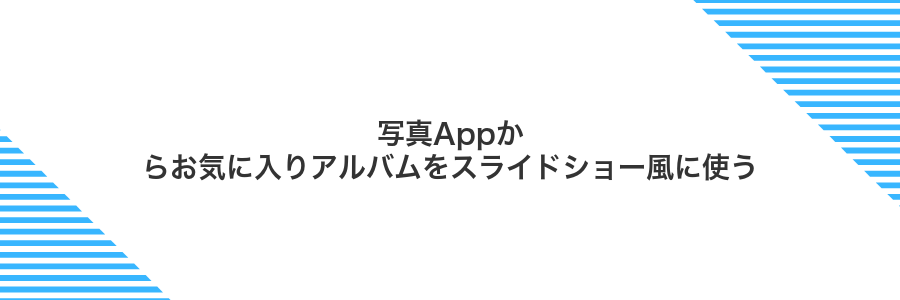 写真Appからお気に入りアルバムをスライドショー風に使う